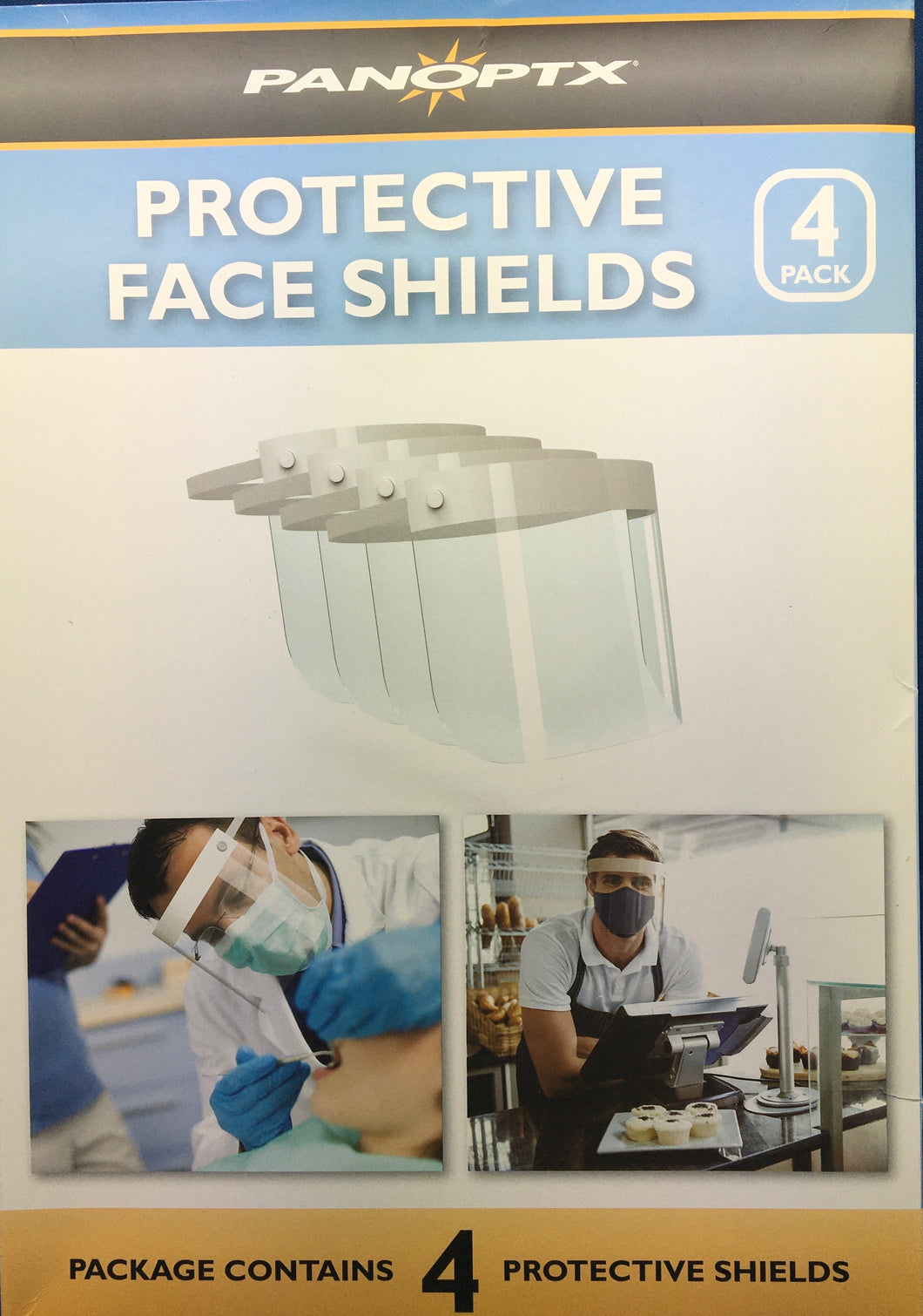 Panoptx Protective Face Shields Pack of 4