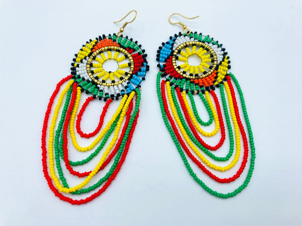 Colorful Cascading Beaded Earrings