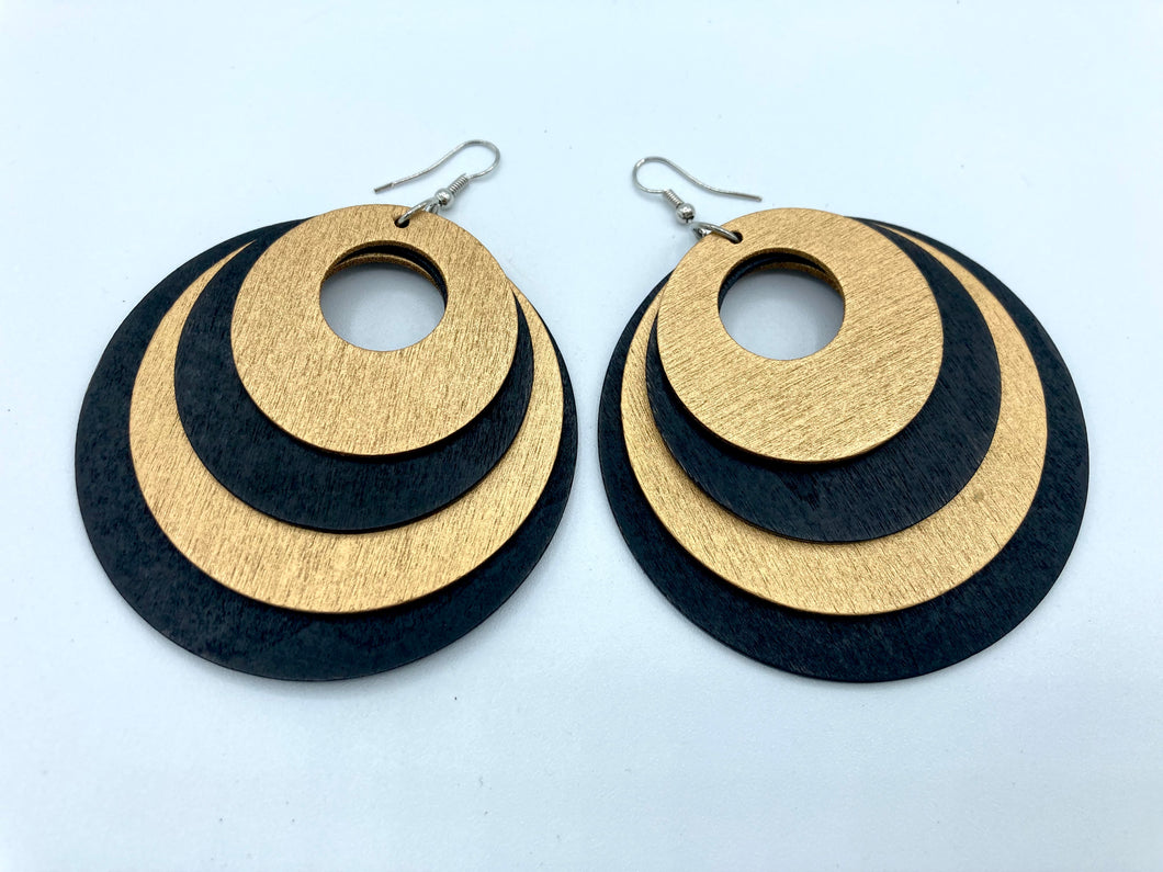 Circles Earrings with Black