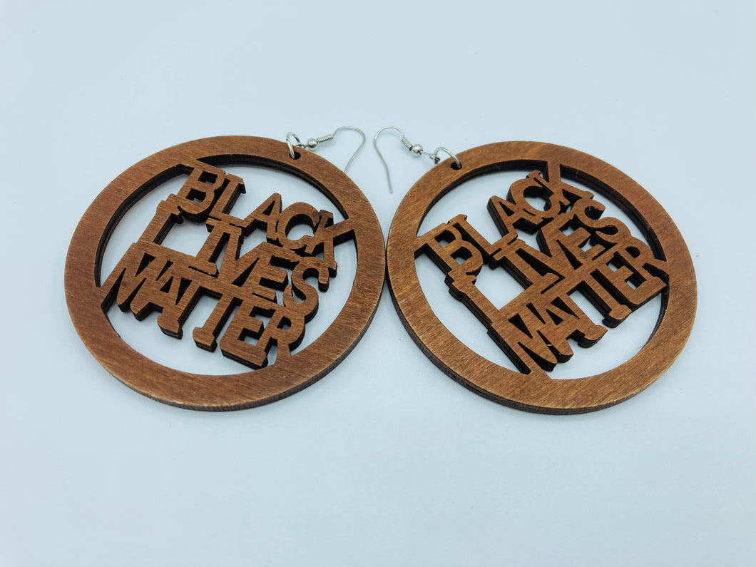 Black Lives Matter Wooden Earrings